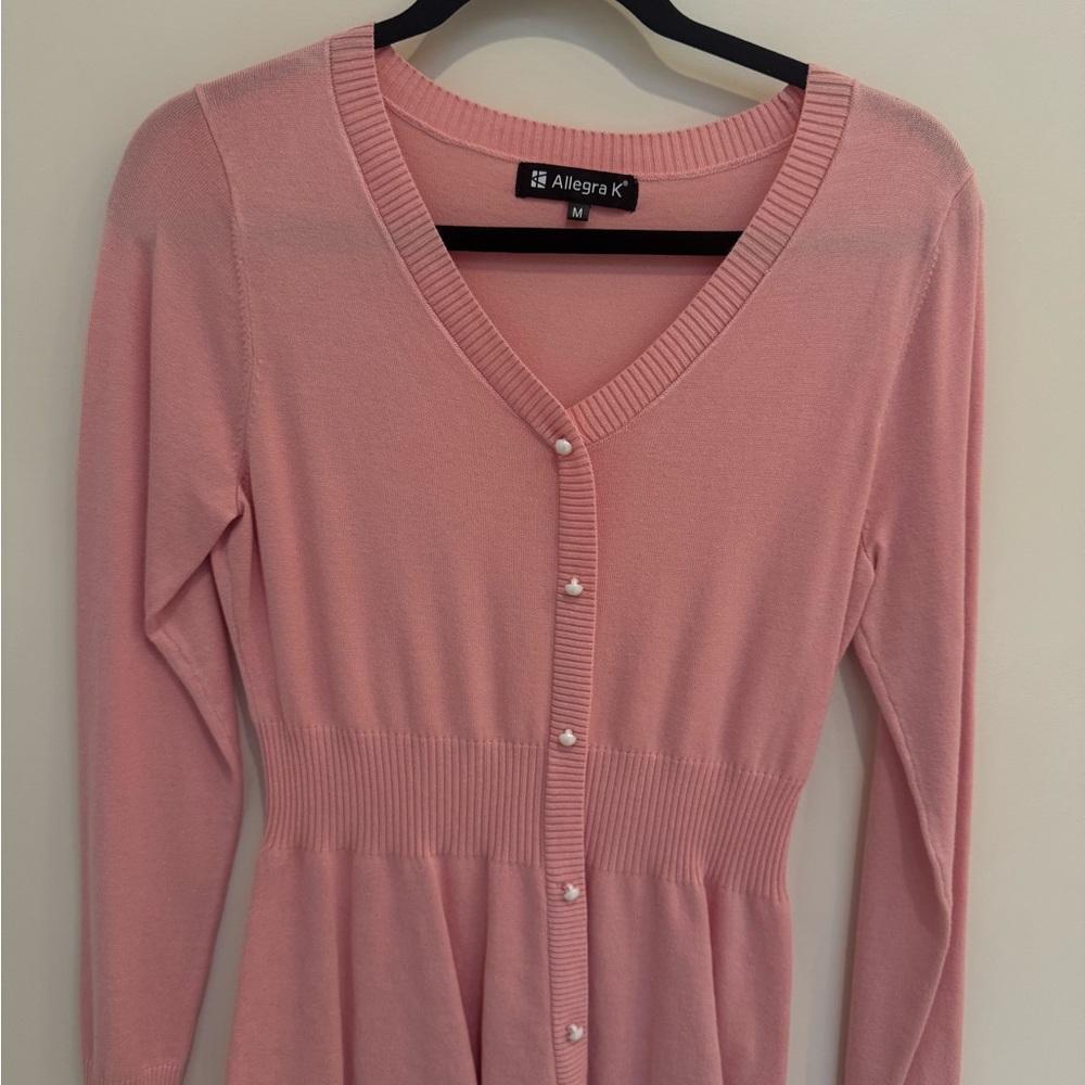 Allegra K Pink Cardigan